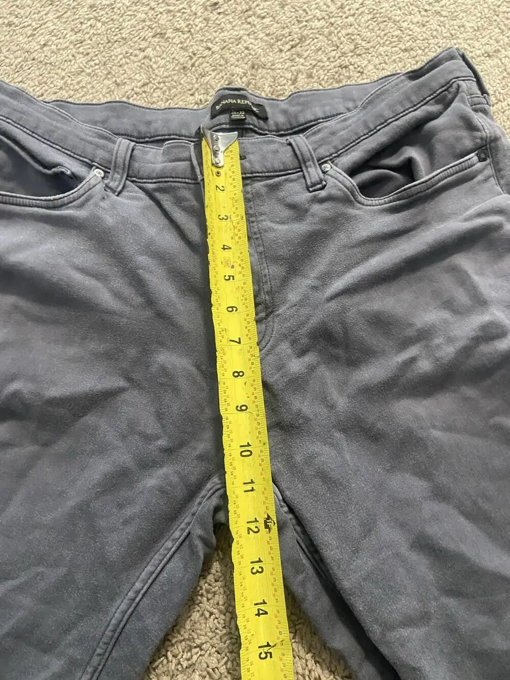 Banana Republic Jeans Mens 36x32 Gray Charcoal Wash Regular Straight Fit Denim